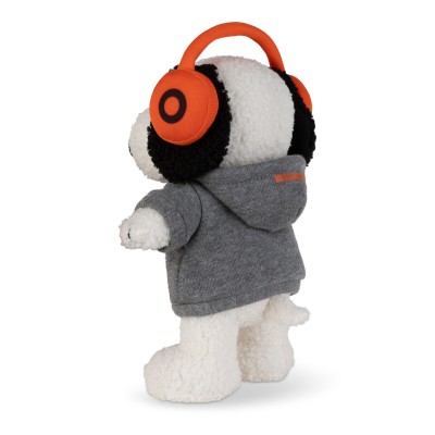 Peluche Snoopy DJ - 23 cm signée Bon Ton Toys, vue de dos Peluche Snoopy DJ - 23 cm signée Bon Ton Toys, vue de dos