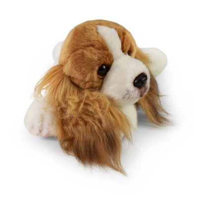 Peluche Cavalier King Charles Couché - 30 cm signée Rappa, vue de face Peluche Cavalier King Charles Couché - 30 cm signée Rappa, vue de face