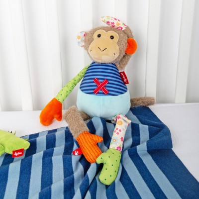 Peluche Singe Patchwork Multicolore - 41 cm signée Sigikid Peluche Singe Patchwork Multicolore - 41 cm signée Sigikid