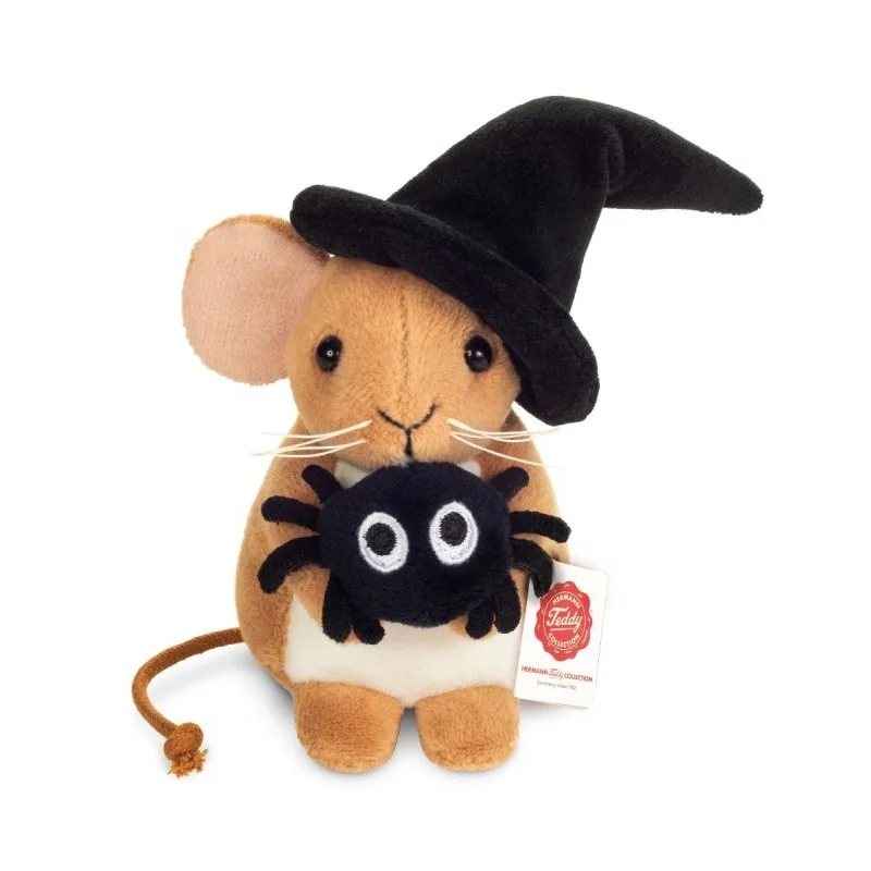 Peluche Souris d'Halloween avec Araignée - 11 cm signée Teddy Hermann Peluche Souris d'Halloween avec Araignée - 11 cm signée Teddy Hermann