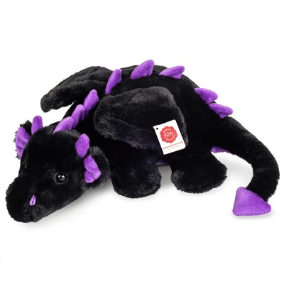 Peluche Dragon Noir et Violet Logan - 32 cm signée Teddy Hermann